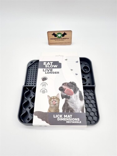 Eat Slow Live Longer Lick Mat Dimensions Rectangle (Farbe: grau)