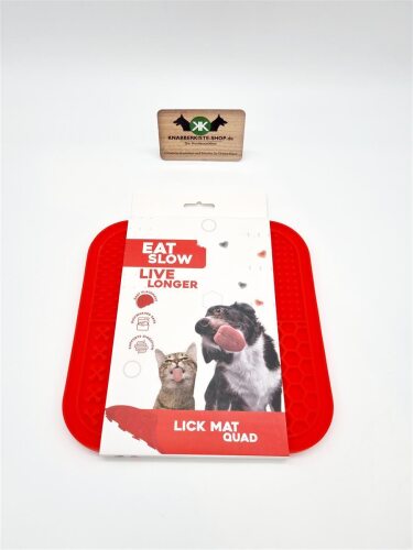 Eat Slow Live Longer Lick Mat Quad (Farbe: rot)