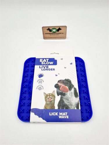 Eat Slow Live Longer Lick Mat Wave (Farbe: blau)