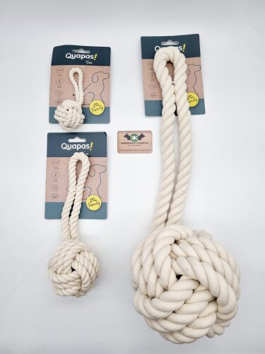 Quapas Dog Toy Rope Ball Natural