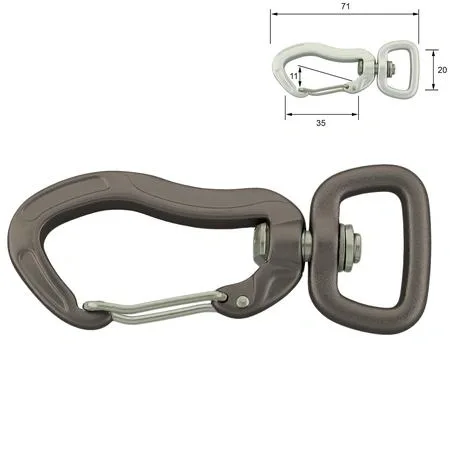 Sicherheitskarabiner Aluminium 71mm/20mm kleine Hunde
