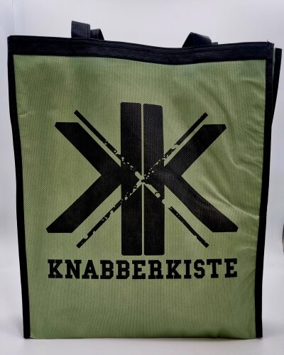 Einkaufstasche Knabberkiste grün